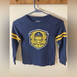 Oshkosh Boys MVP Long Sleeves Cotton Tshirt. Used. Blue-Yellow. Sz 6